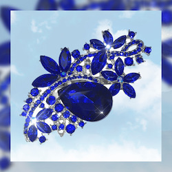 Midnight Blue Teardrop rhinestone broach