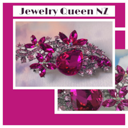 Internet only: Cerise Rhinestone broach