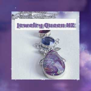 Amethyst and Ammolite pendant