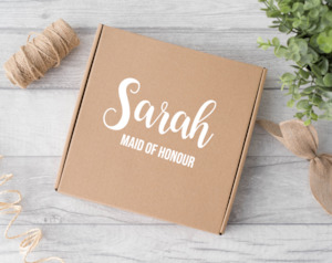 Custom Name & Title Gift Box Decal Custom Crafts NZ