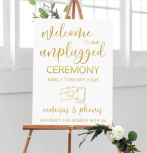 Products: Unplugged Ceremony Sign - Flitte Custom Crafts NZ