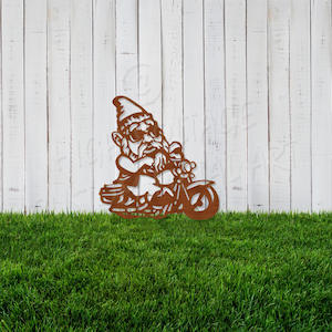 Garden Stakes: Biker Garden Gnome