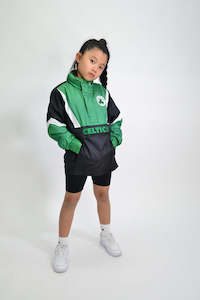 YOUTH MITCHELL & NESS NYLON ANORAK WINDBREAKER - BOSTON CELTICS