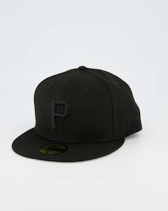 Screen printing: Pittsburgh Pirates 59FIFTY Fitted Cap - Black on Black