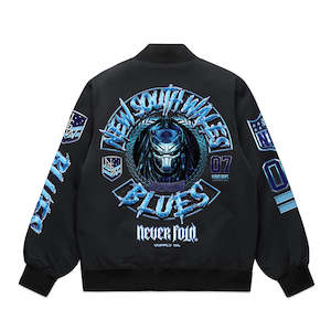 Screen printing: NSW BLUES Predator College Bomber Jacket - BLACK