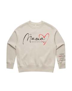 Custom Printed Sweatshirt for Mum - With Custom kids names on sleeve - 01_Mama Style