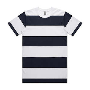 AS Colour Wide Stripe Tee - White/Navy - XL