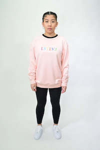 Lastlevel Women's Embroidered Multi Logo Crew - Pale Pink