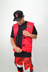 LastLevel Plain Tactical Vest - Red - XS