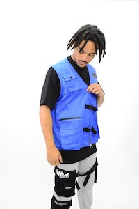 LastLevel Plain Tactical Vest - Royal - Youth Size 8