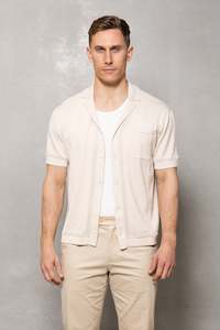 Romeo Knitted Shirt: Sandstone