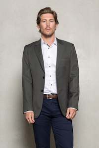 Menswear: Desmond Wool Blend Blazer: Dark Green