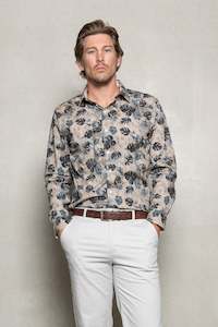 Nigel Floral Print Shirt: Sage