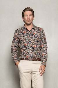 Nigel Floral Print Shirt: Rosewood