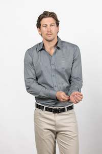 Blake Micro Print Shirt: Atlantic