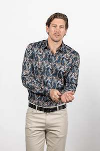 Blake Floral Print Shirt: Thunderstorm