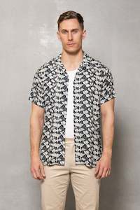 Will Short Sleeve Print Shirt: Indigo