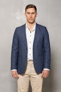 Johnson Linen Houndstooth Blazer: Carbon