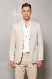 Johnson Linen Blazer: Oatmeal