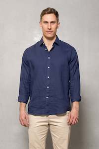 Blake Linen Shirt: Thunderstorm