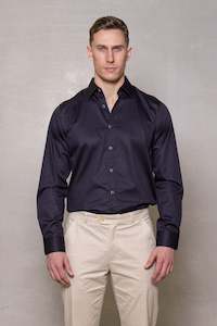 Blaine X Cotton Sateen Shirt: Black