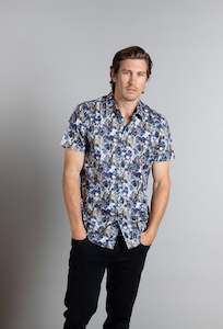 Brody Short Sleeve Shirt: Oil Blue (the last few)