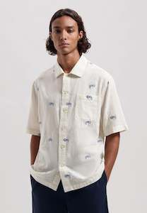 Saul Jacquard Shirt: Off White