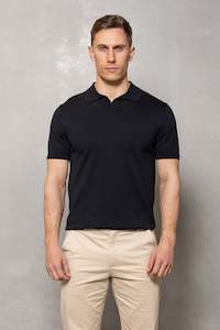 Constantine Knitted Polo: Thunderstorm