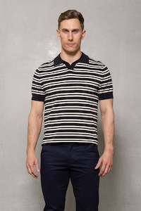 Constantine Stripe Polo: Thunderstorm