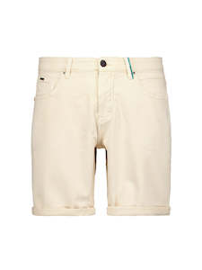 Jog Denim Shorts: Cream