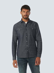 Denim-look Linen Shirt: Indigo