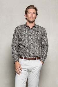 Blake Paisley Print Shirt: Dark Forest