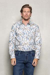 Blake Tonal Floral Print Shirt: Fog