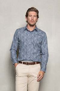 Blake Paisely Print Shirt: Thunderstorm