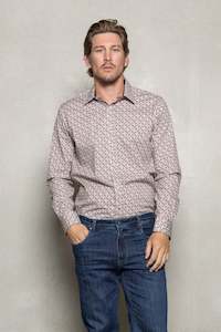 Blake Geo Print Shirt: Stonewall