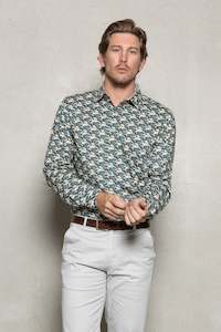 Blake Print Shirt: Stromy Seas