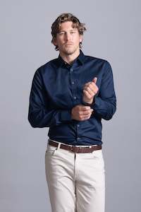 Cutler Cotton Sateen Shirt: Thunderstorm