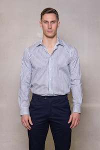 Blake Stripe Shirt: French Navy