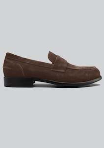 Menswear: Fredrick Penny Loafer: Brown Suede