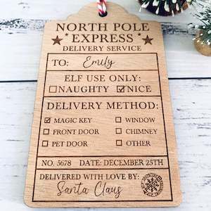 Text: Santa Sack Delivery Tag