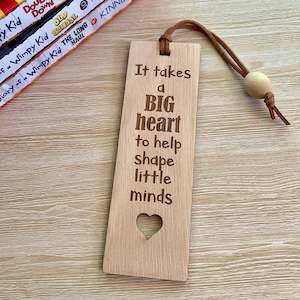 Teacher Gifts: Teacher bookmark - Big heart