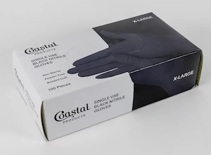 COASTAL NITRILE GLOVE BLACK PACK 100 – Medium