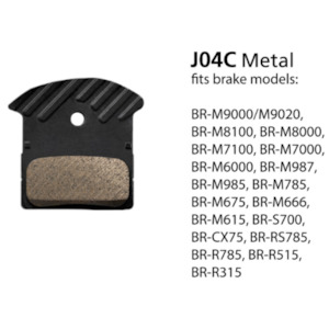 Brake Pads: Shimano BR-M9000 Metal Pad & Spring J04C W/Fin