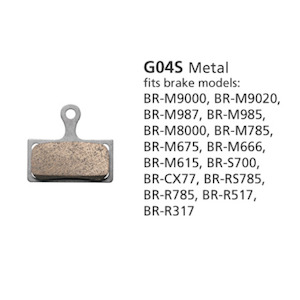 Brake Pads: Shimano BR-M8000 Metal Pad & Spring G04S