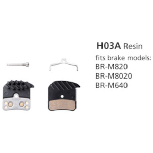 Brake Pads: Shimano BR-M820 BR-M8020 BR-M640H03A Resin Pad with Fin & Spring