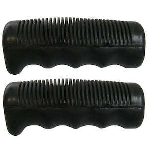 Handlebar Tapes Grips: Rubber Fingermould Grips Black