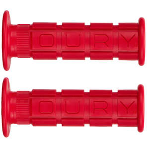 Handlebar Tapes Grips: Oury Flanged Grips Red