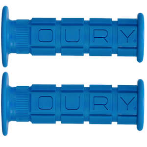 Handlebar Tapes Grips: Oury Flanged Grips Blue