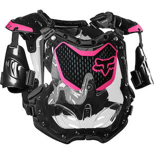 Motorcycle or scooter repairing: FOX WOMENS R3 ROOST DEFLECTOR [BLACK/PINK]