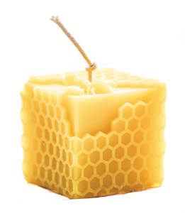 Candles: Beeswax Honey Comb Cube Candle - Hexton Bee Company